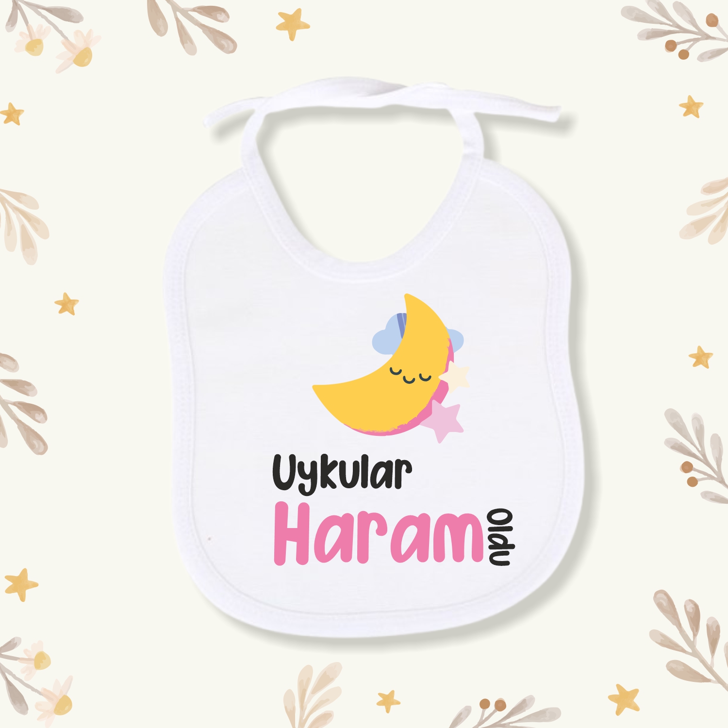 Baskılı Keten Mama Önlüğü